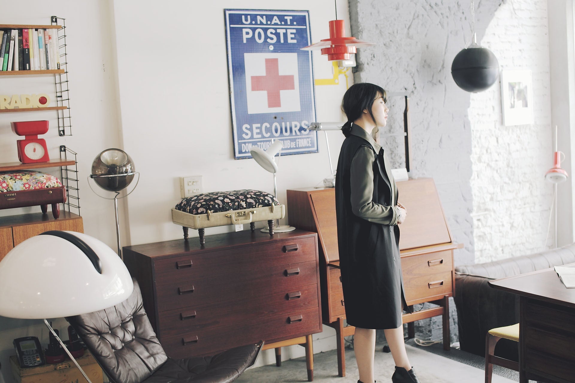 4Way撞色挺版風衣-綠/黑