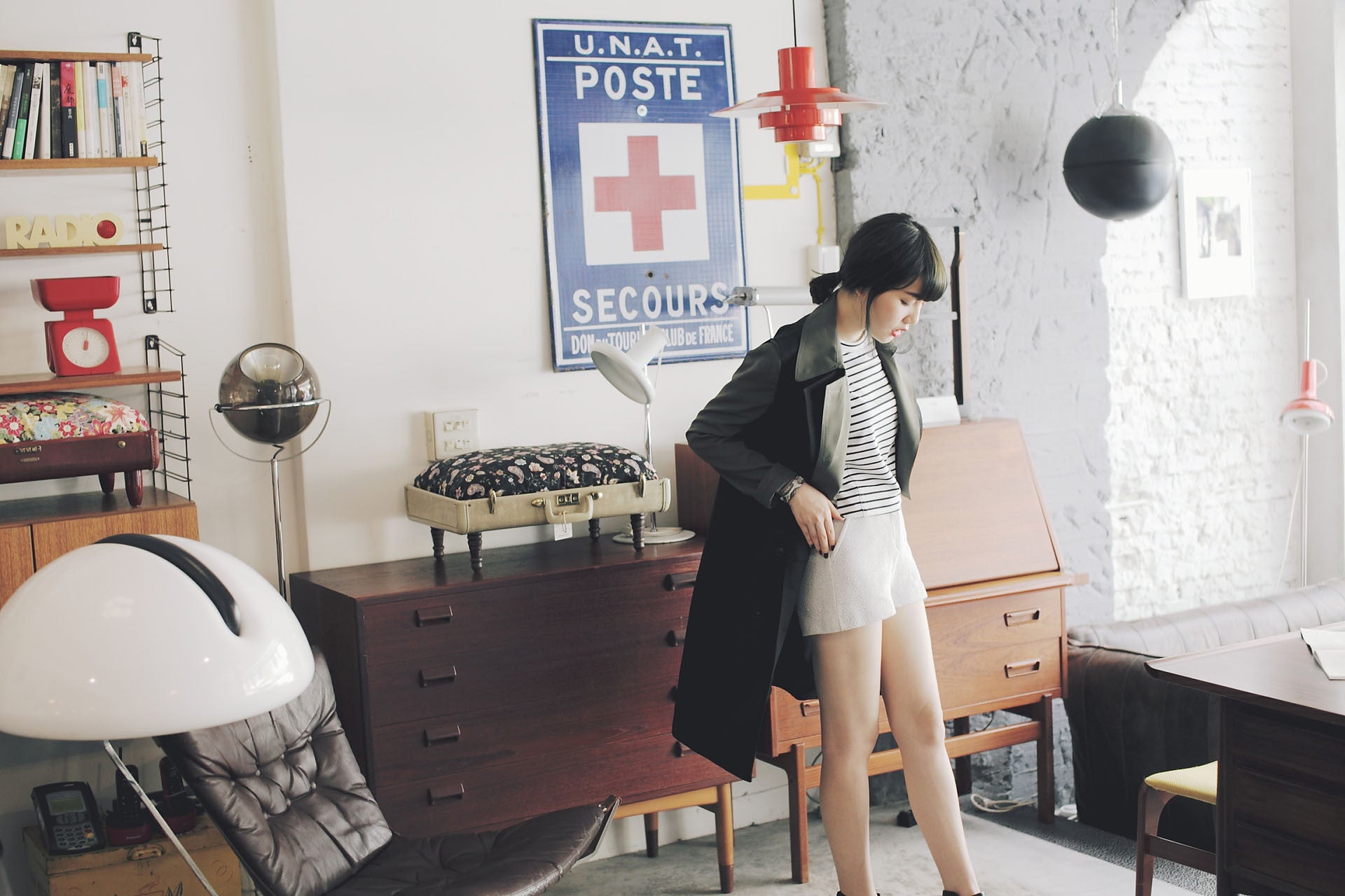 4Way撞色挺版風衣-綠/黑