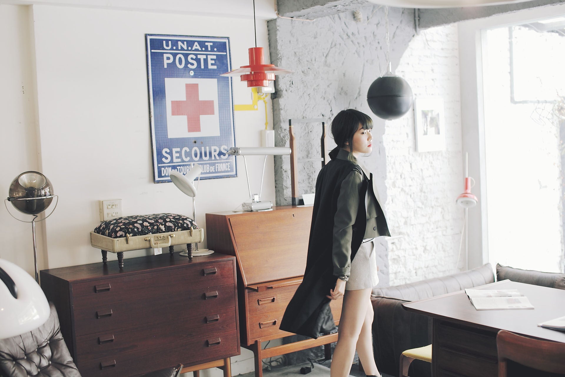 4Way撞色挺版風衣-綠/黑