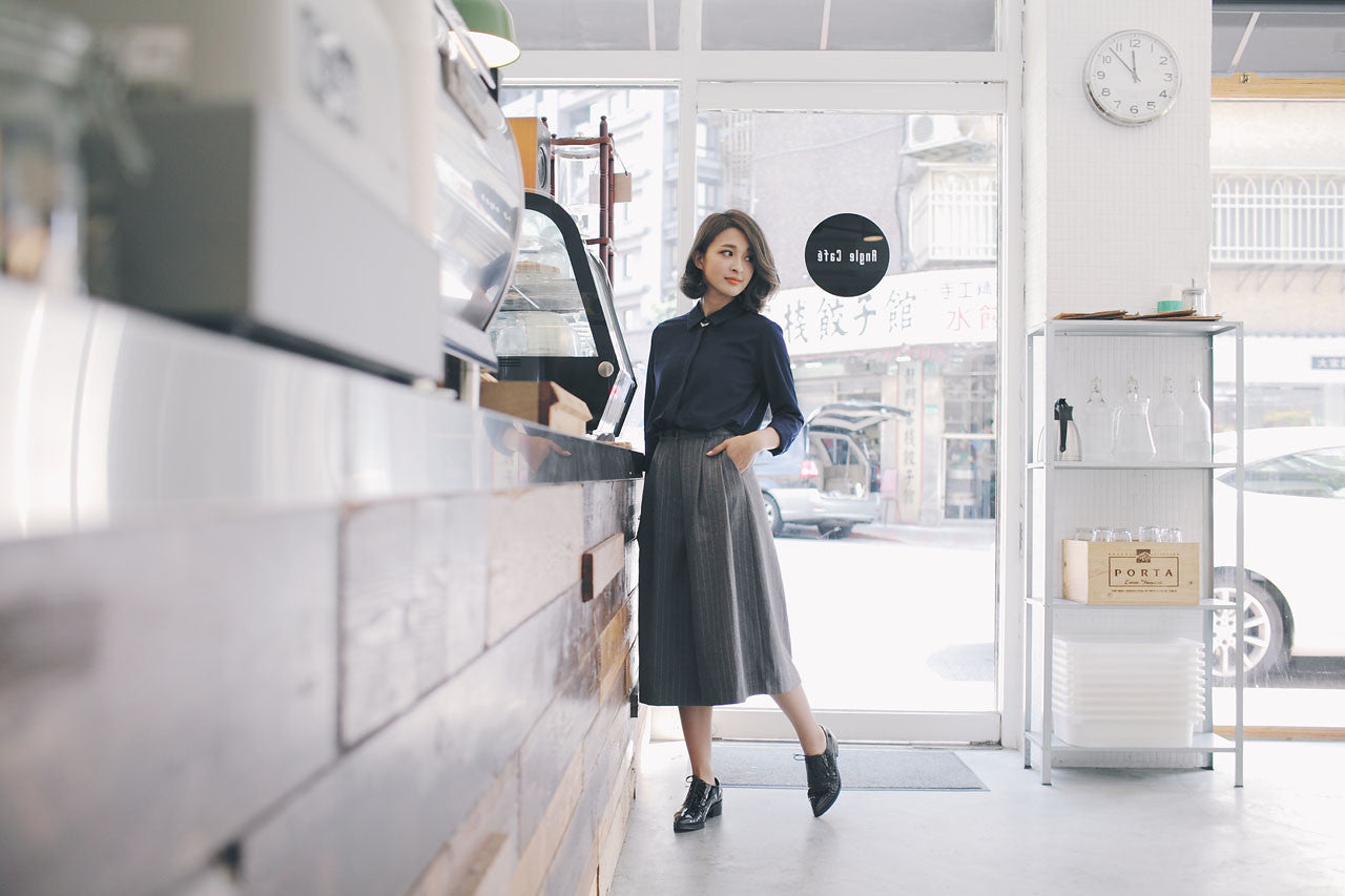 條紋七分寬褲(兩色)