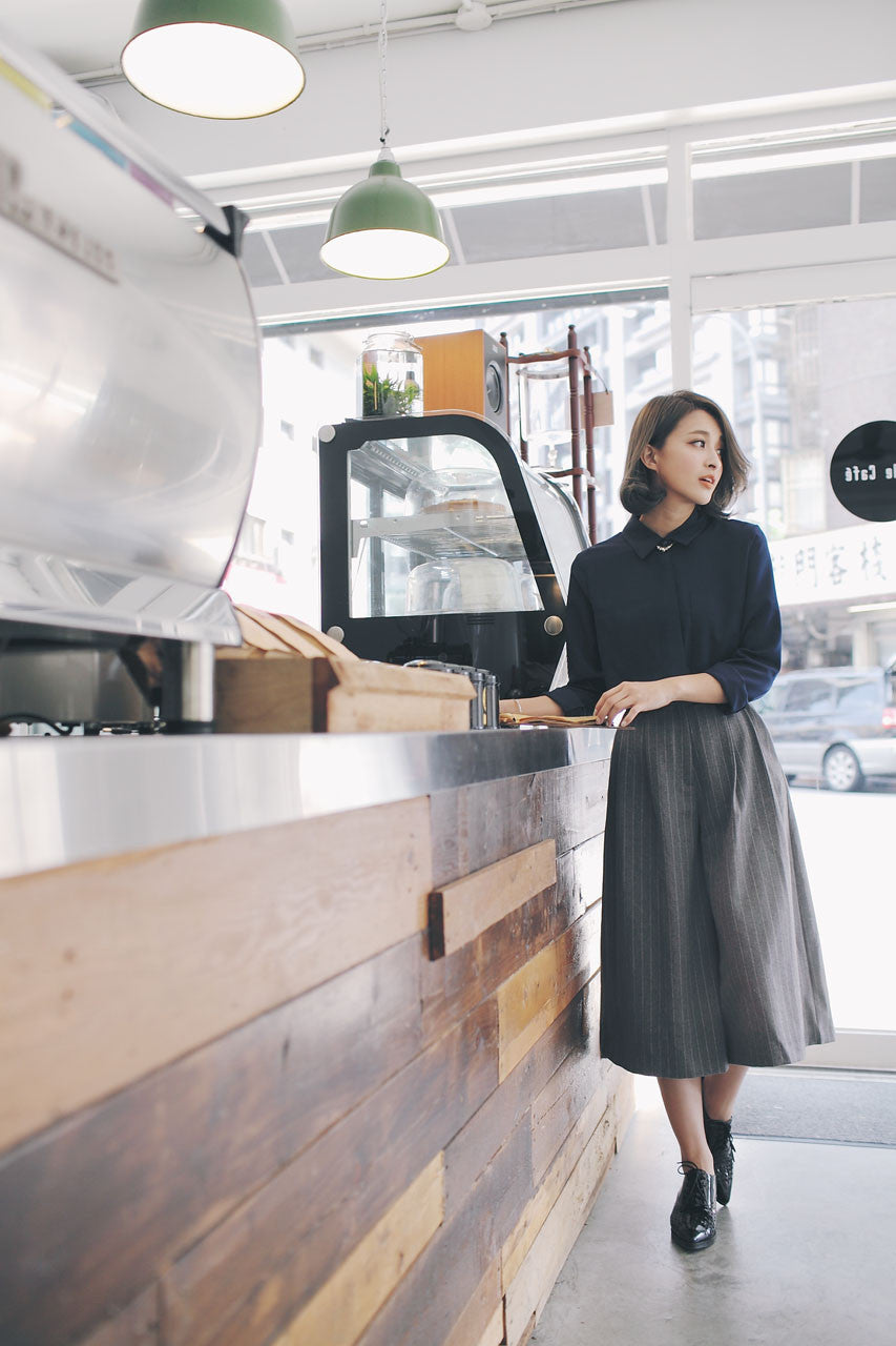 條紋七分寬褲(兩色)