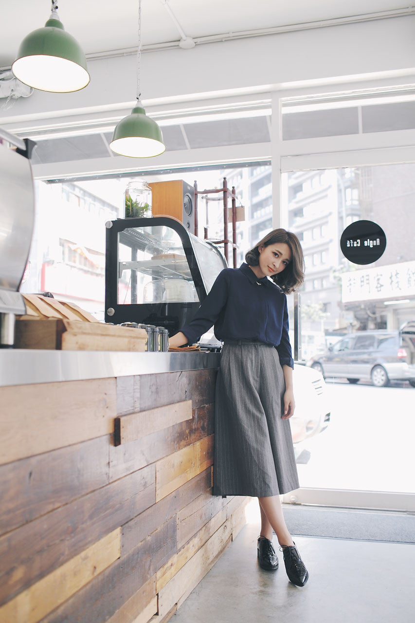 條紋七分寬褲(兩色)