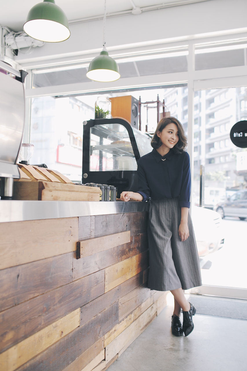 條紋七分寬褲(兩色)