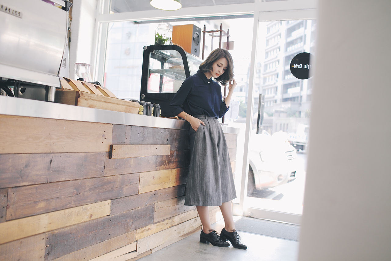 條紋七分寬褲(兩色)