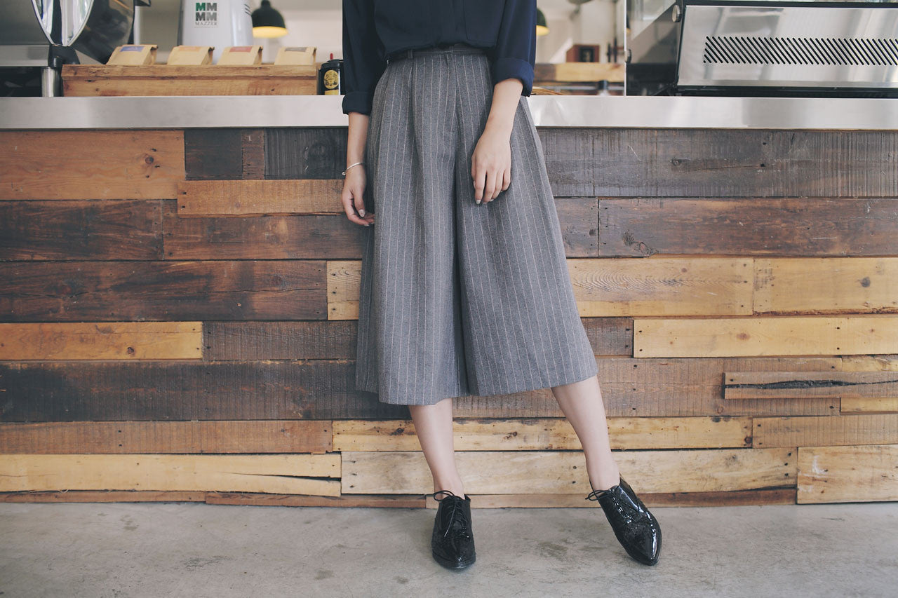 條紋七分寬褲(兩色)