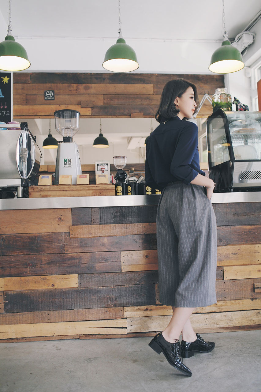 條紋七分寬褲(兩色)