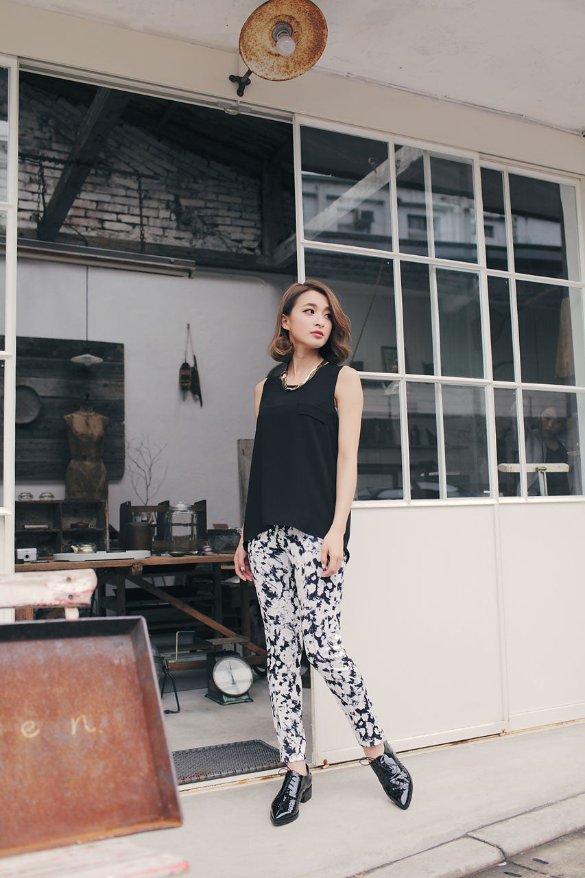 個性印花高腰長褲