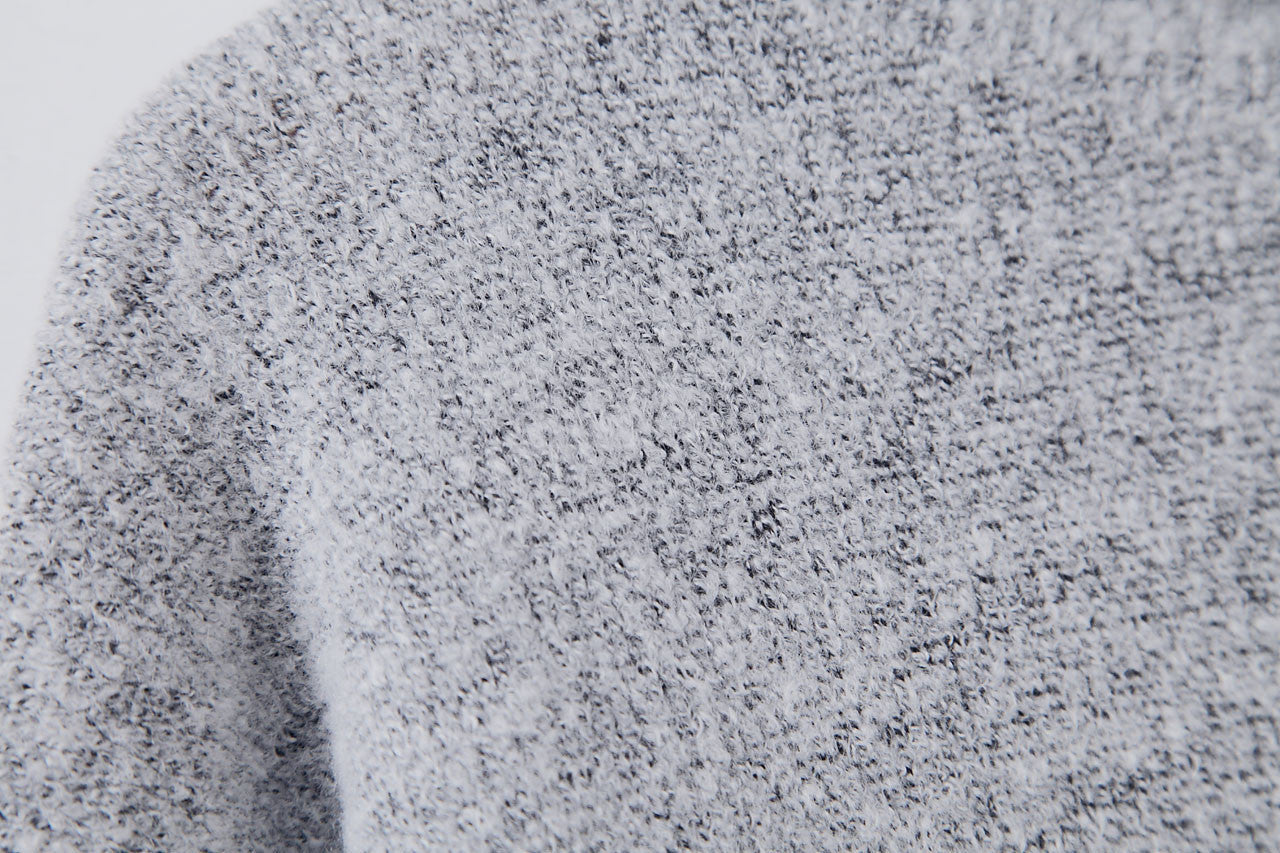 薄軟高領毛線衣-混灰