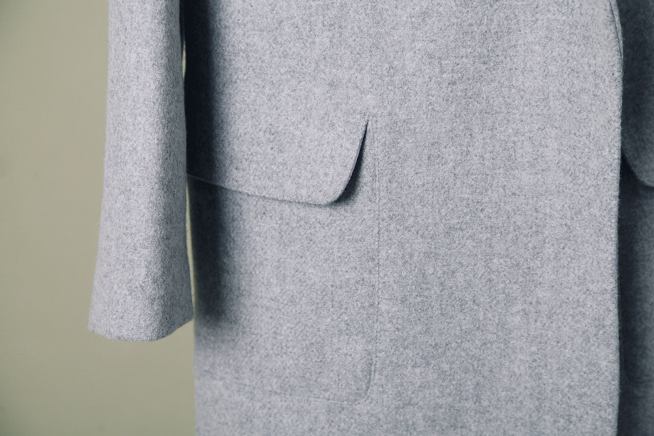 率性翻領羊毛大衣