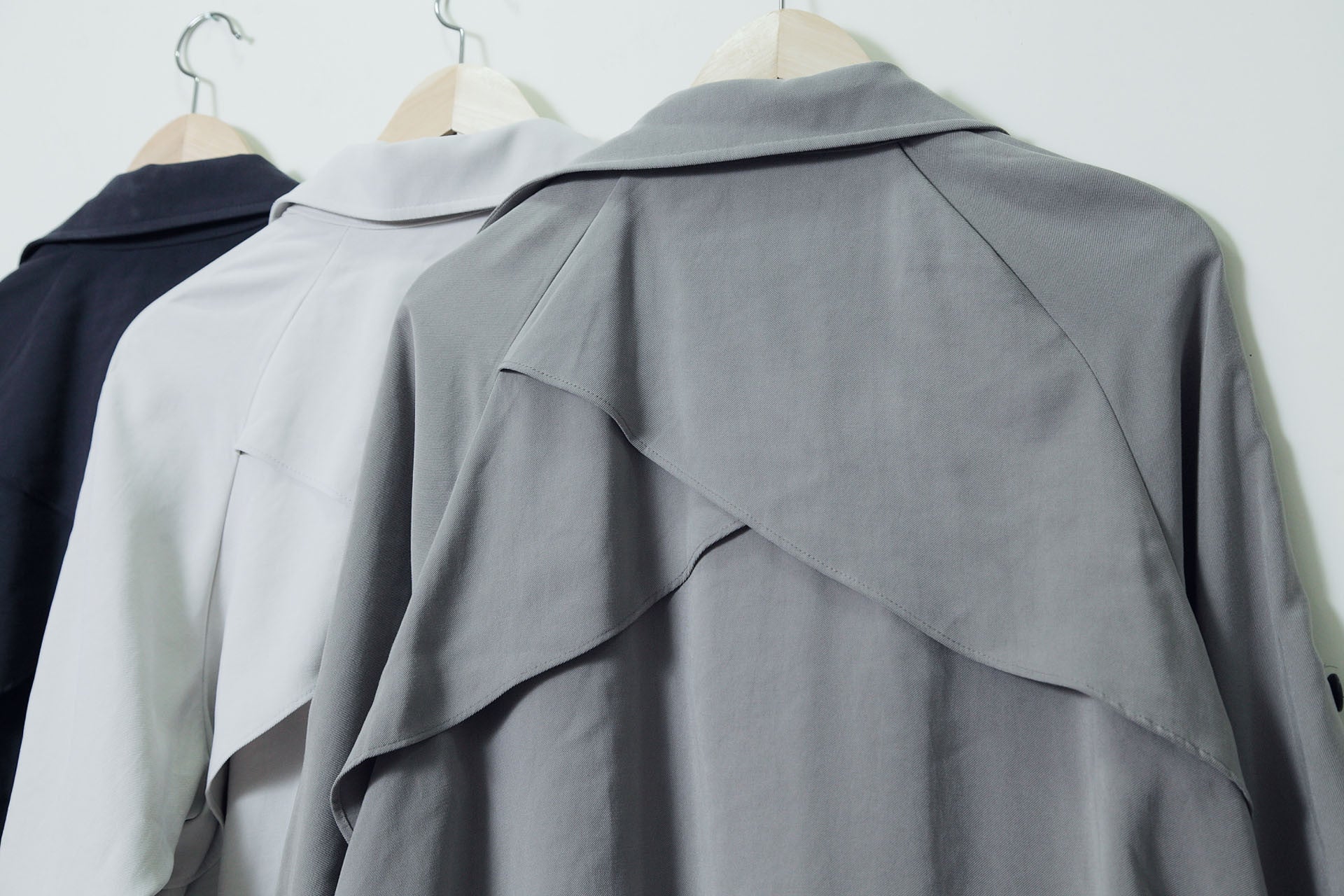 隨性翻領薄風衣(白)