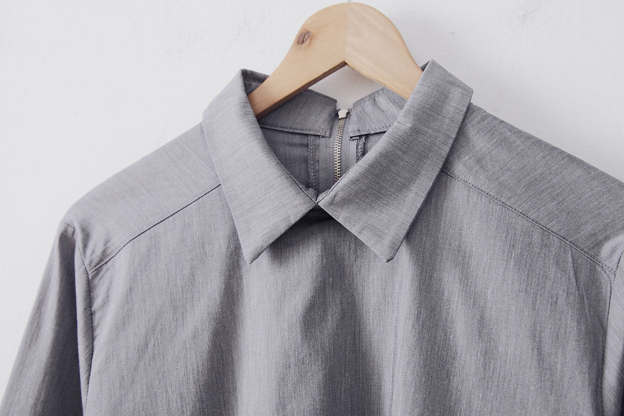 灰色拼接造型襯衫