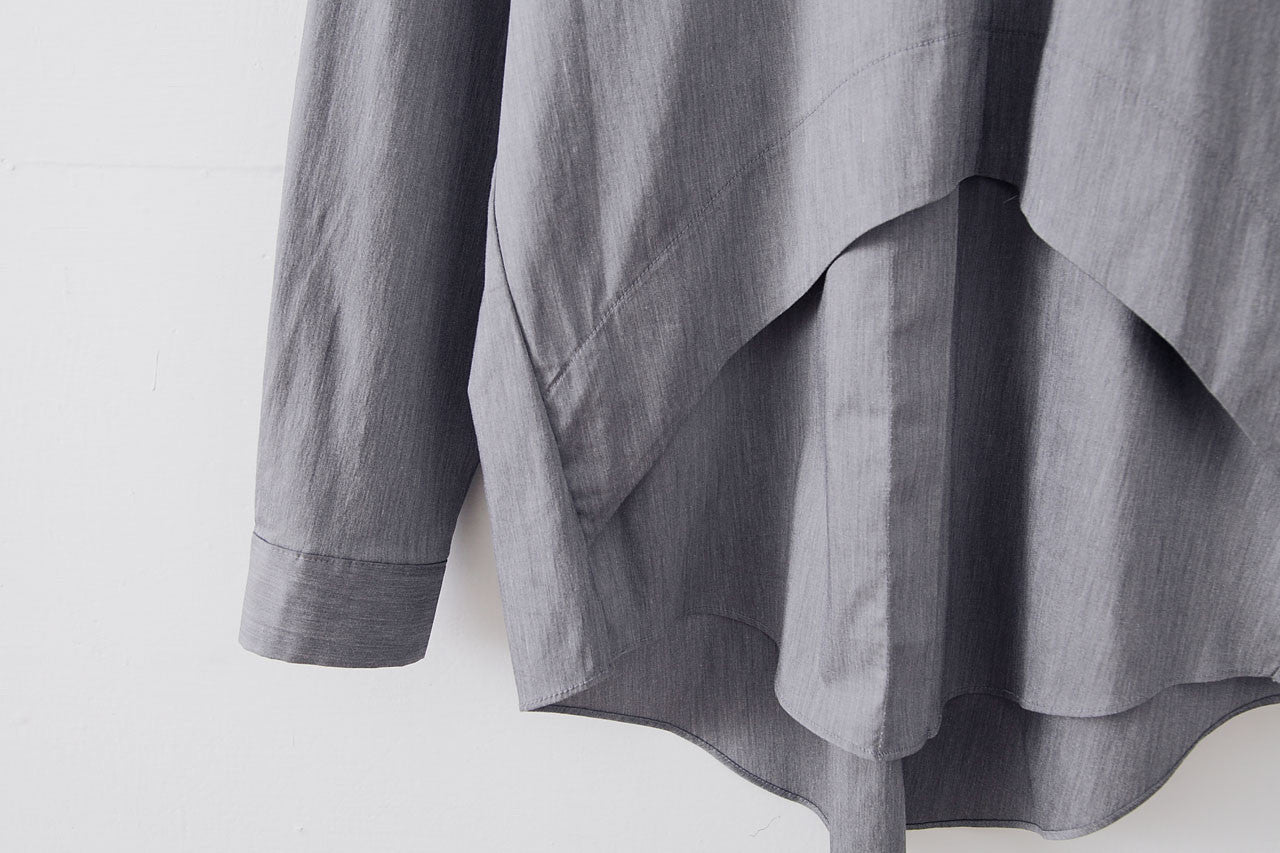 灰色拼接造型襯衫