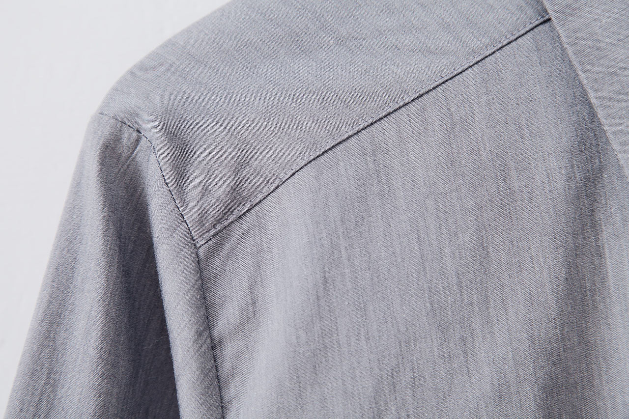 灰色拼接造型襯衫