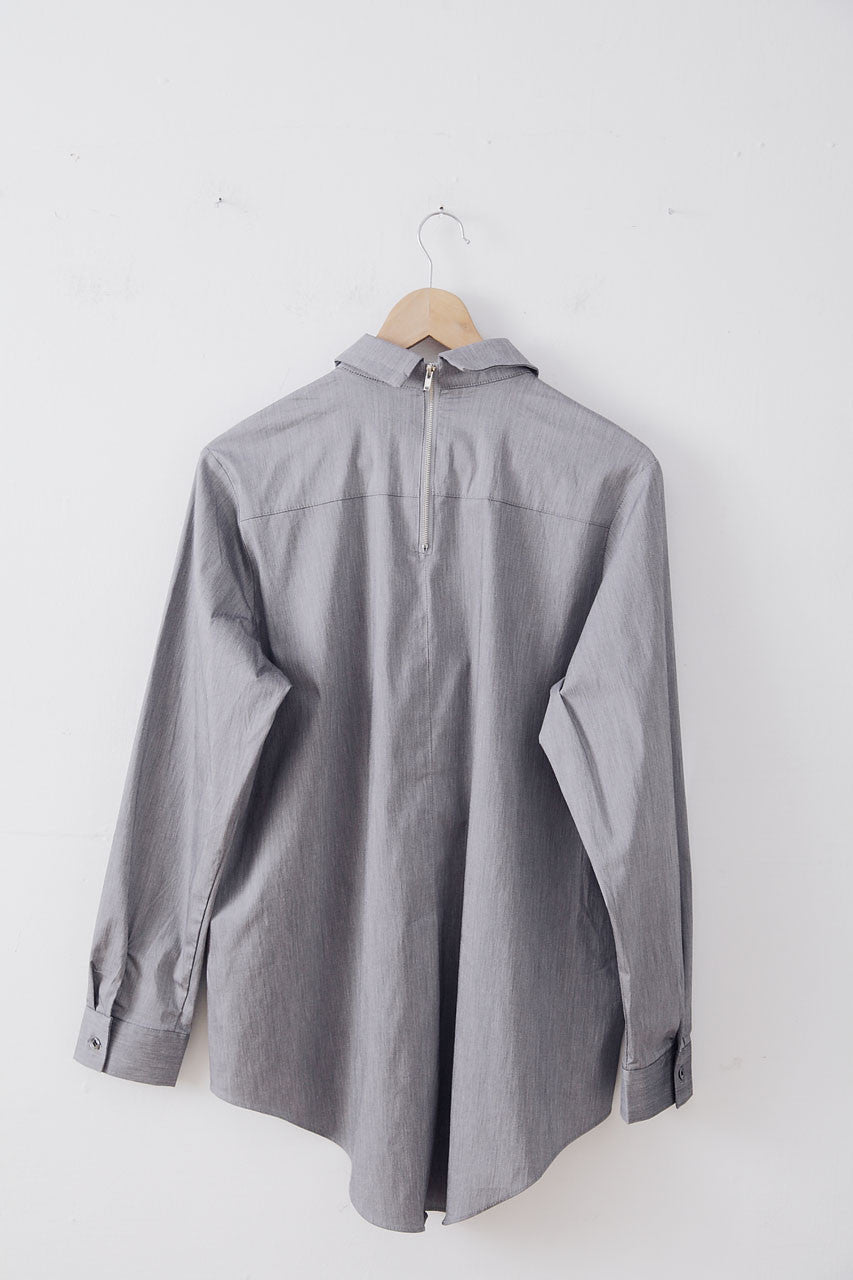 灰色拼接造型襯衫