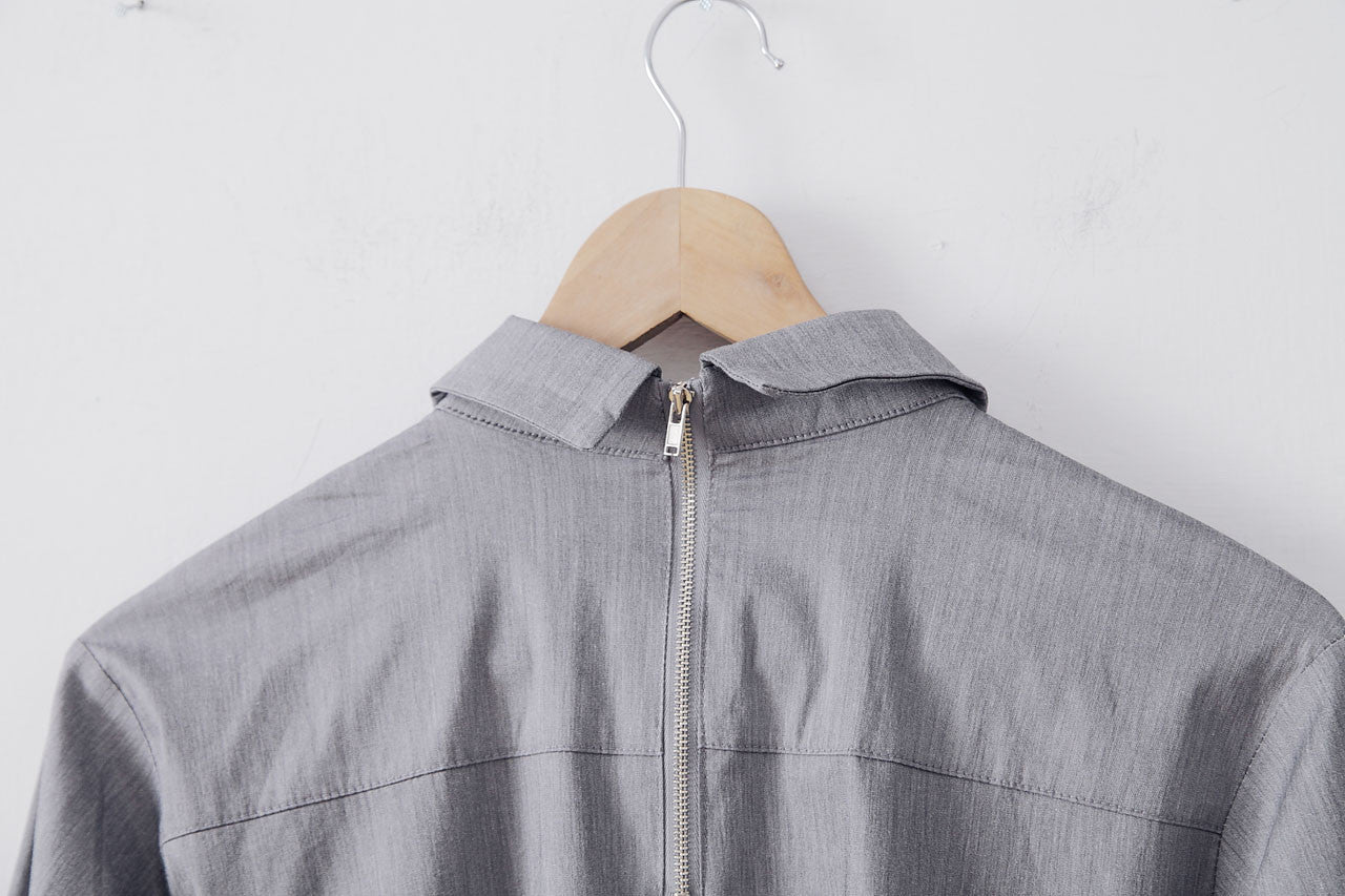 灰色拼接造型襯衫