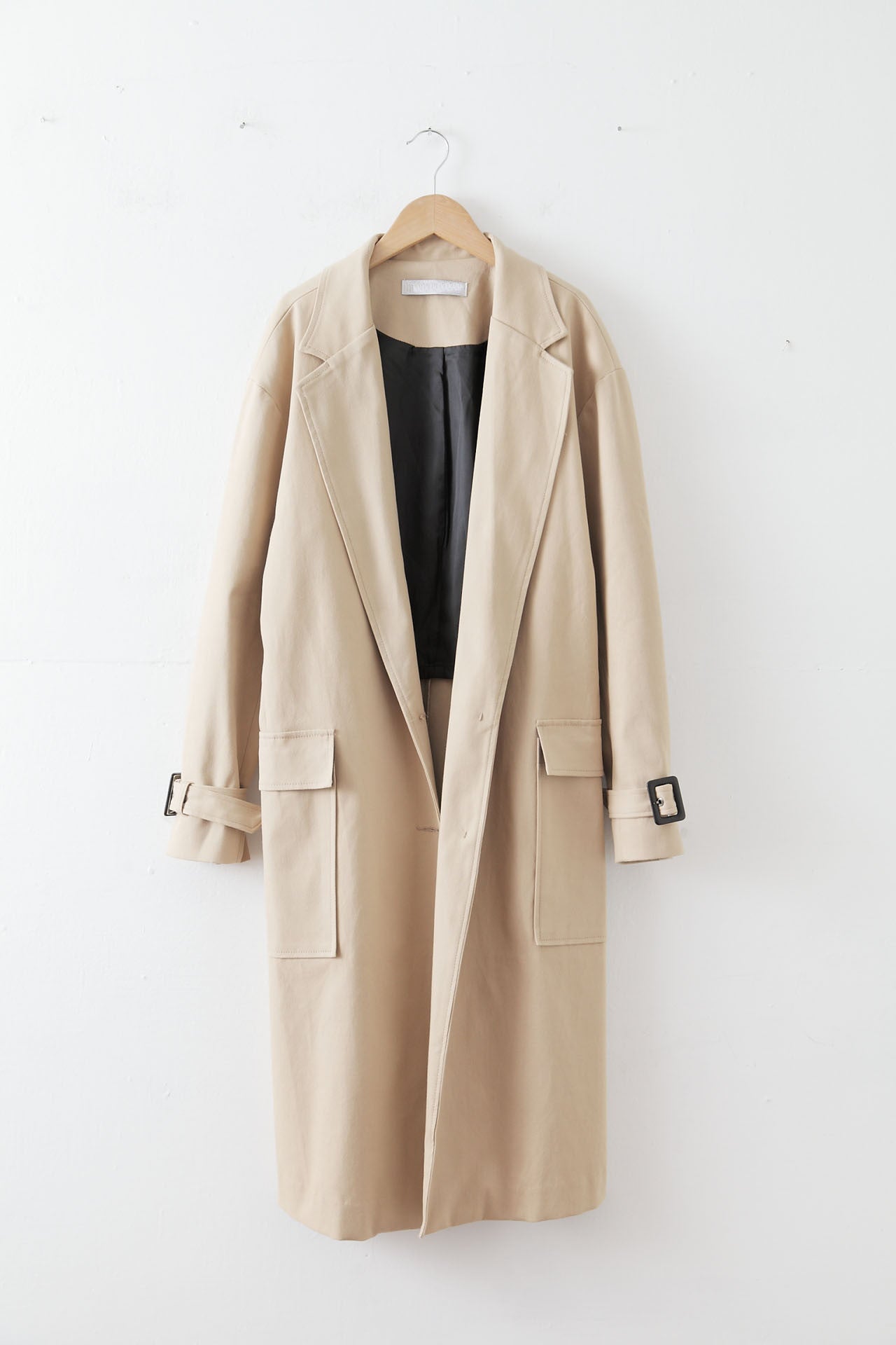 率性長版硬挺風衣