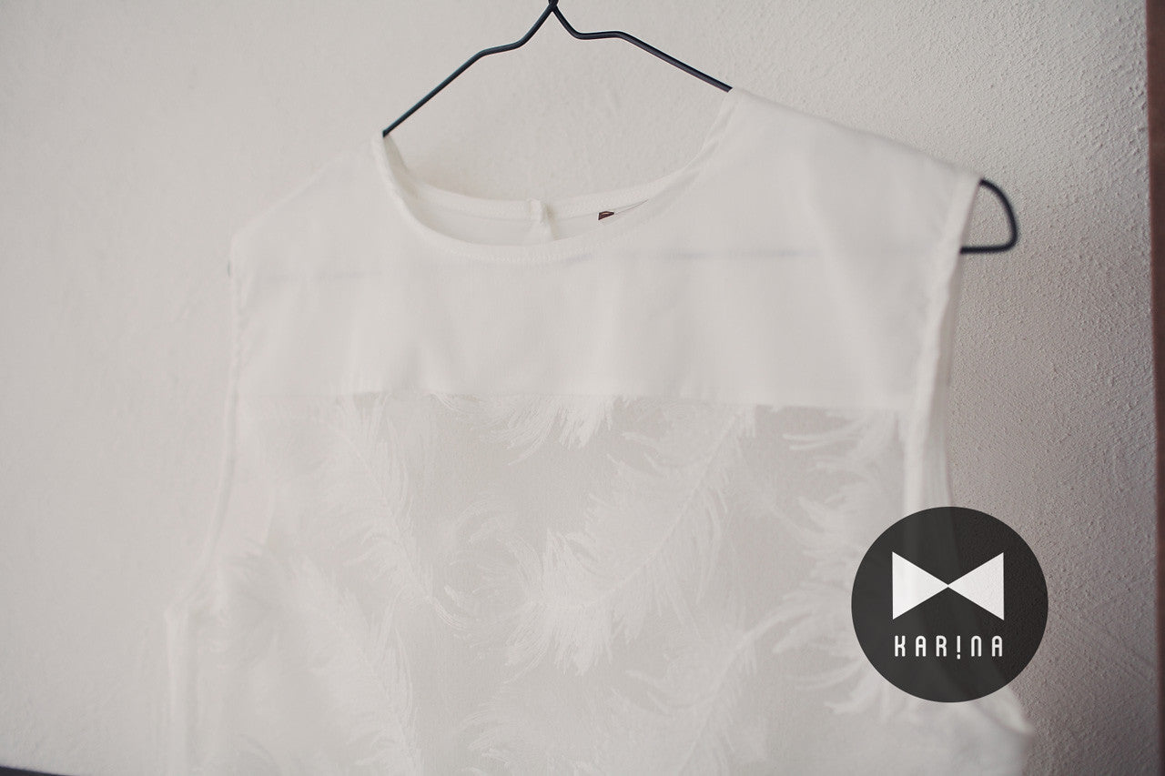 立體羽毛織紋背心(兩色)