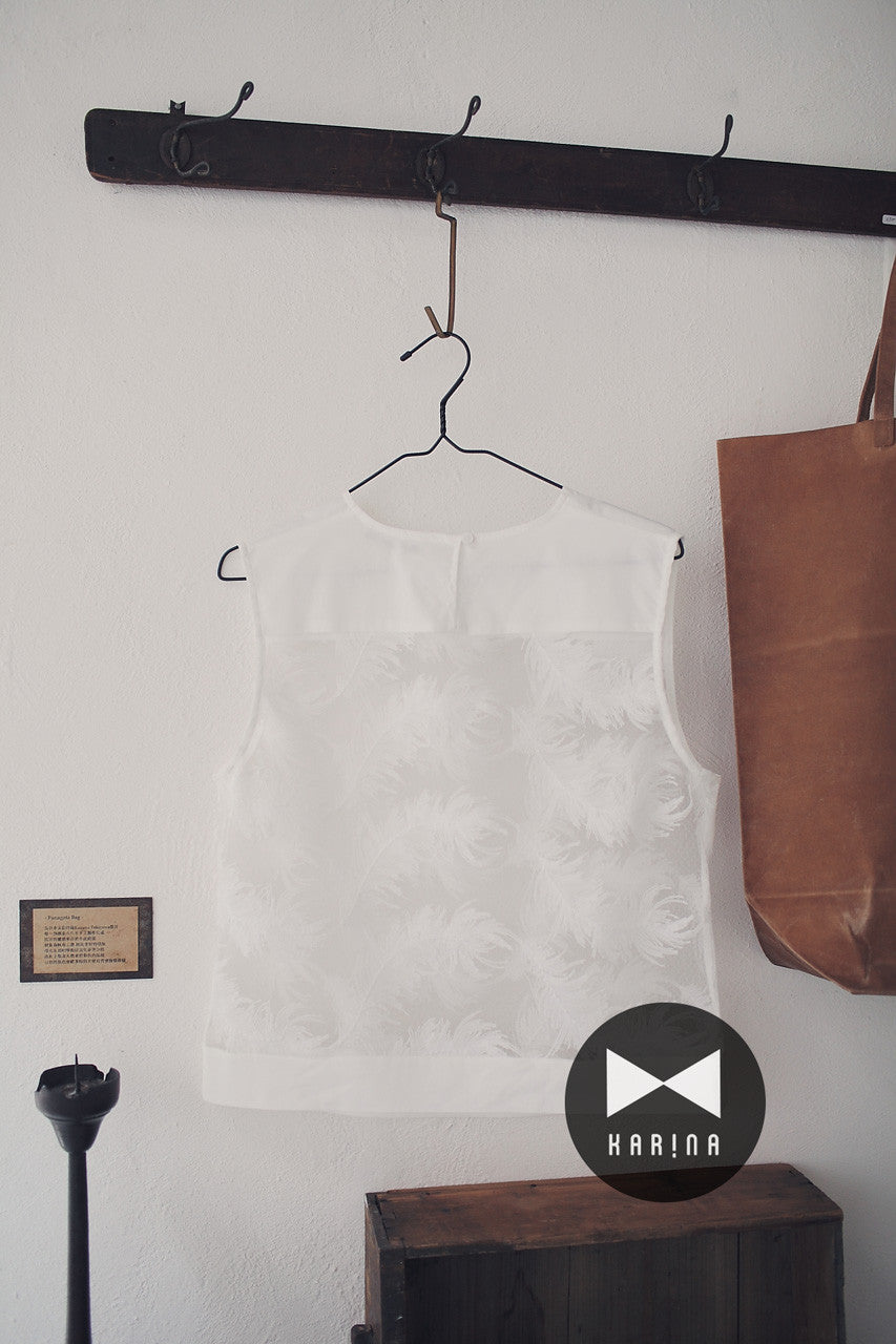 立體羽毛織紋背心(兩色)