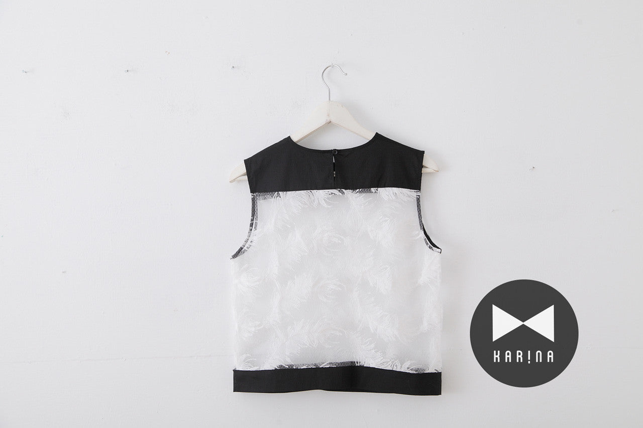 立體羽毛織紋背心(兩色)