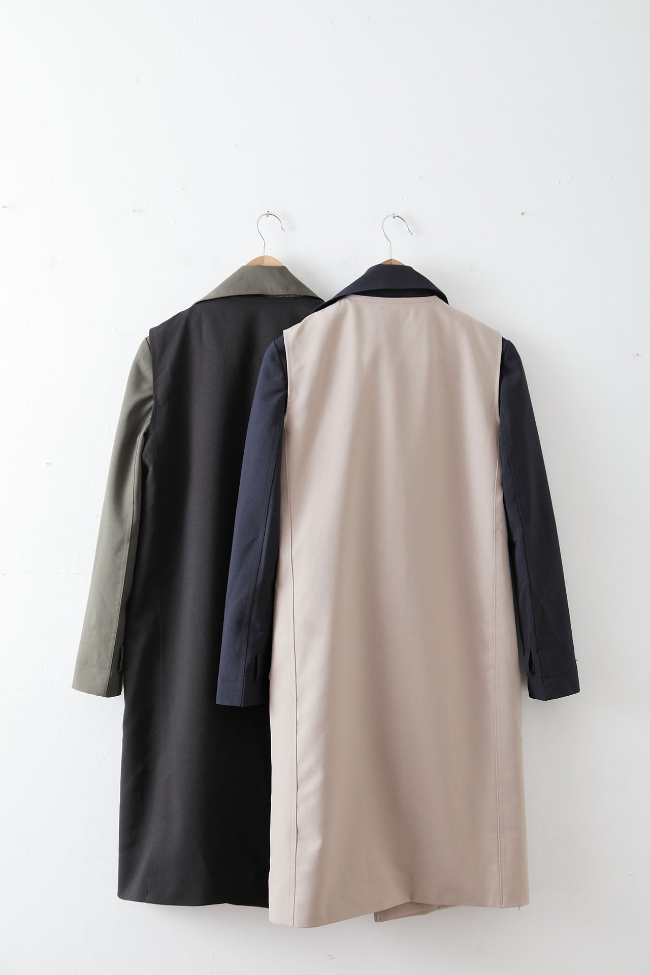 4Way撞色挺版風衣-綠/黑